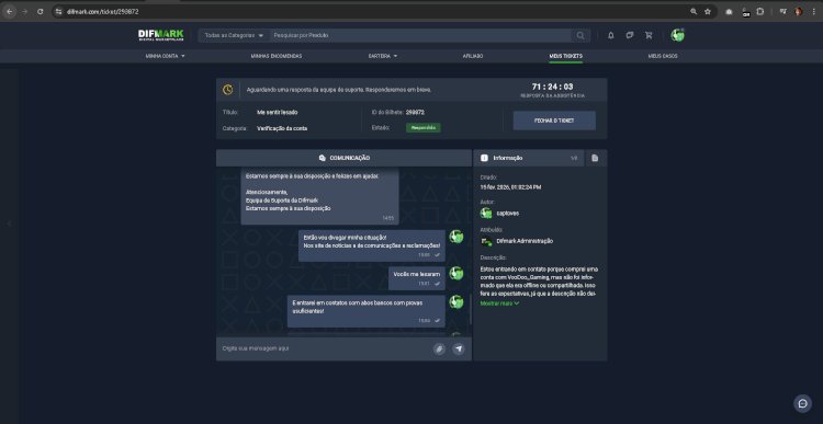 Consumidor Questiona Falta de Clareza em Venda de Conta Steam na Plataforma Difmark